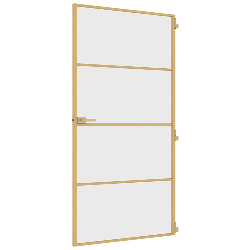 Innentür Schlank Golden 102,5x201,5 cm Hartglas und Aluminium