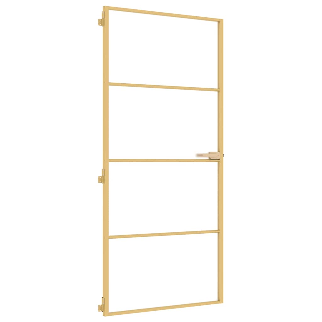 Innentür Schlank Golden 93x201,5 cm Hartglas und Aluminium
