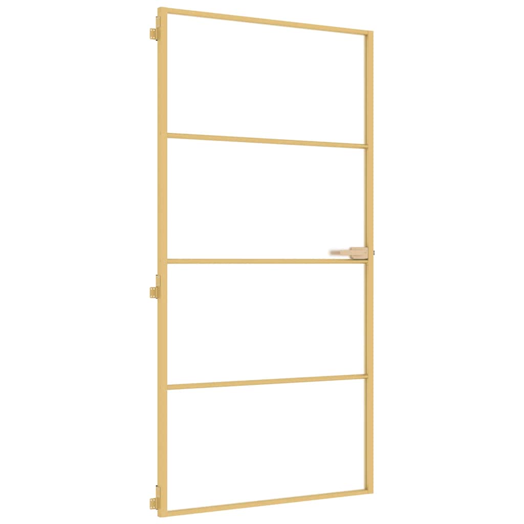 Innentür Schlank Golden 102,5x201,5 cm Hartglas und Aluminium