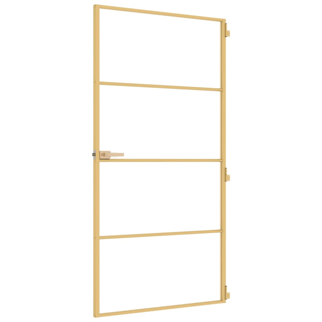 Innentür Schlank Golden 102,5x201,5 cm Hartglas und Aluminium