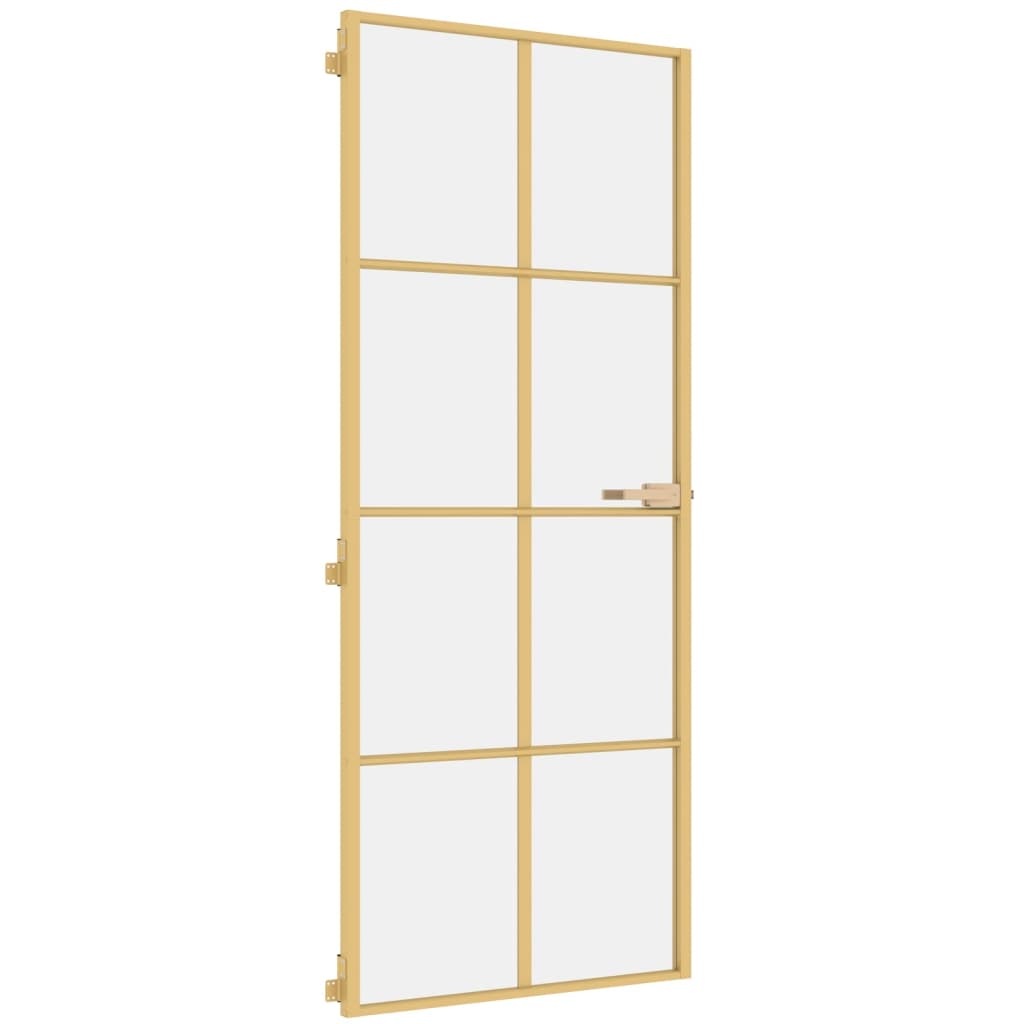 Innentür Schlank Golden 83x201,5 cm Hartglas und Aluminium
