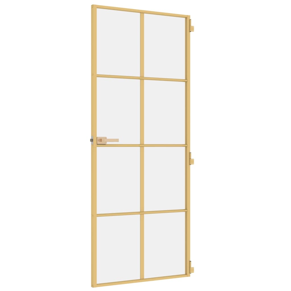 Innentür Schlank Golden 83x201,5 cm Hartglas und Aluminium