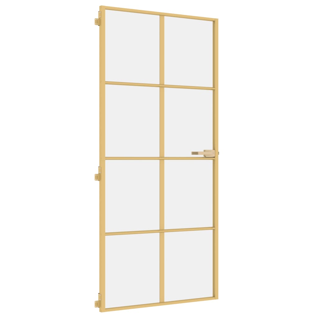 Innentür Schlank Golden 93x201,5 cm Hartglas und Aluminium