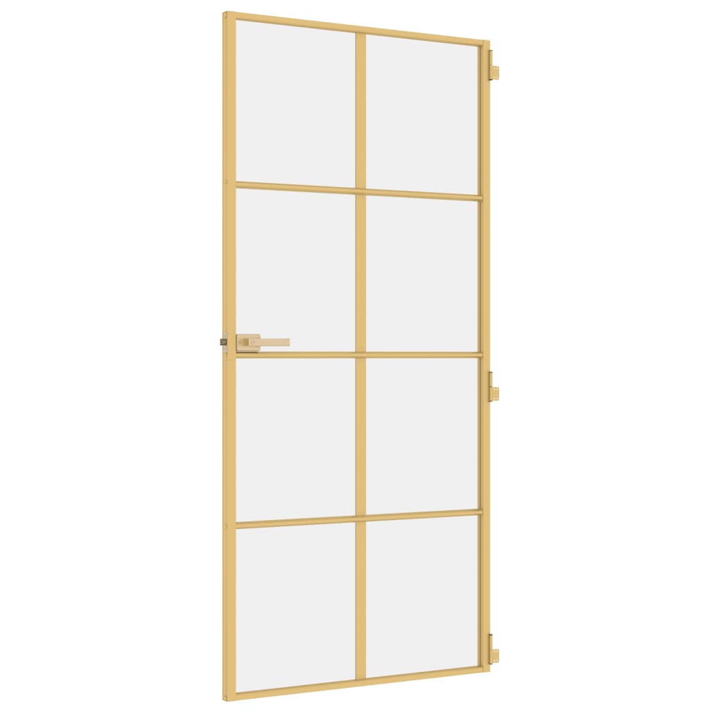 Innentür Schlank Golden 93x201,5 cm Hartglas und Aluminium