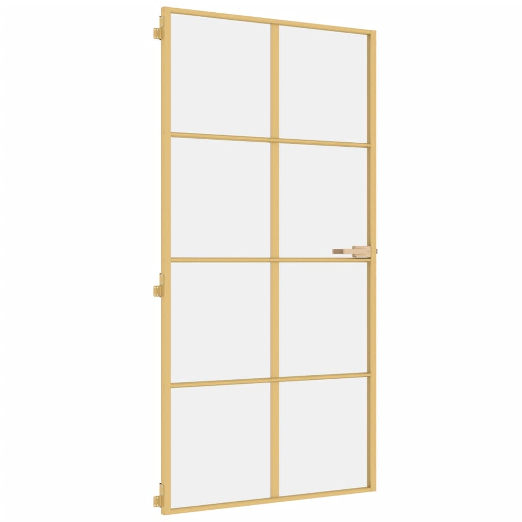 Innentür Schlank Golden 102,5x201,5 cm Hartglas und Aluminium