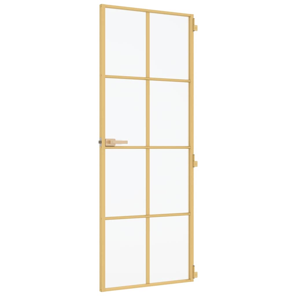 Innentür Schlank Golden 83x201,5 cm Hartglas und Aluminium