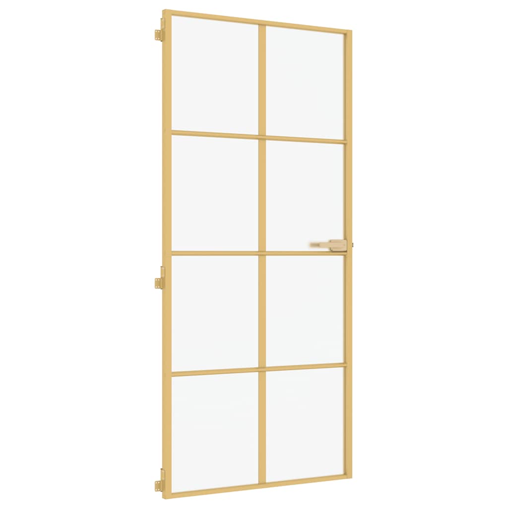 Innentür Schlank Golden 93x201,5 cm Hartglas und Aluminium