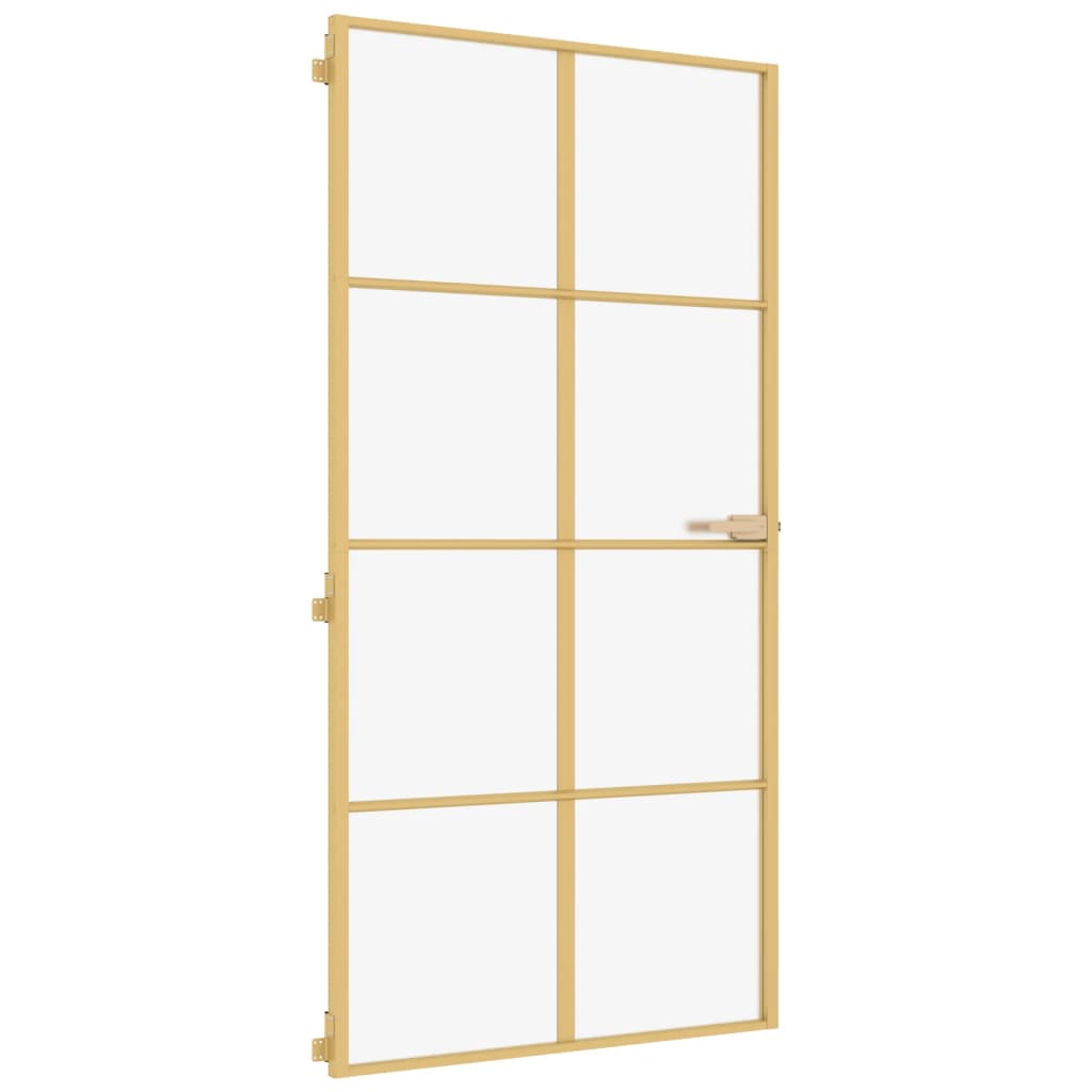 Innentür Schlank Golden 102,5x201,5 cm Hartglas und Aluminium