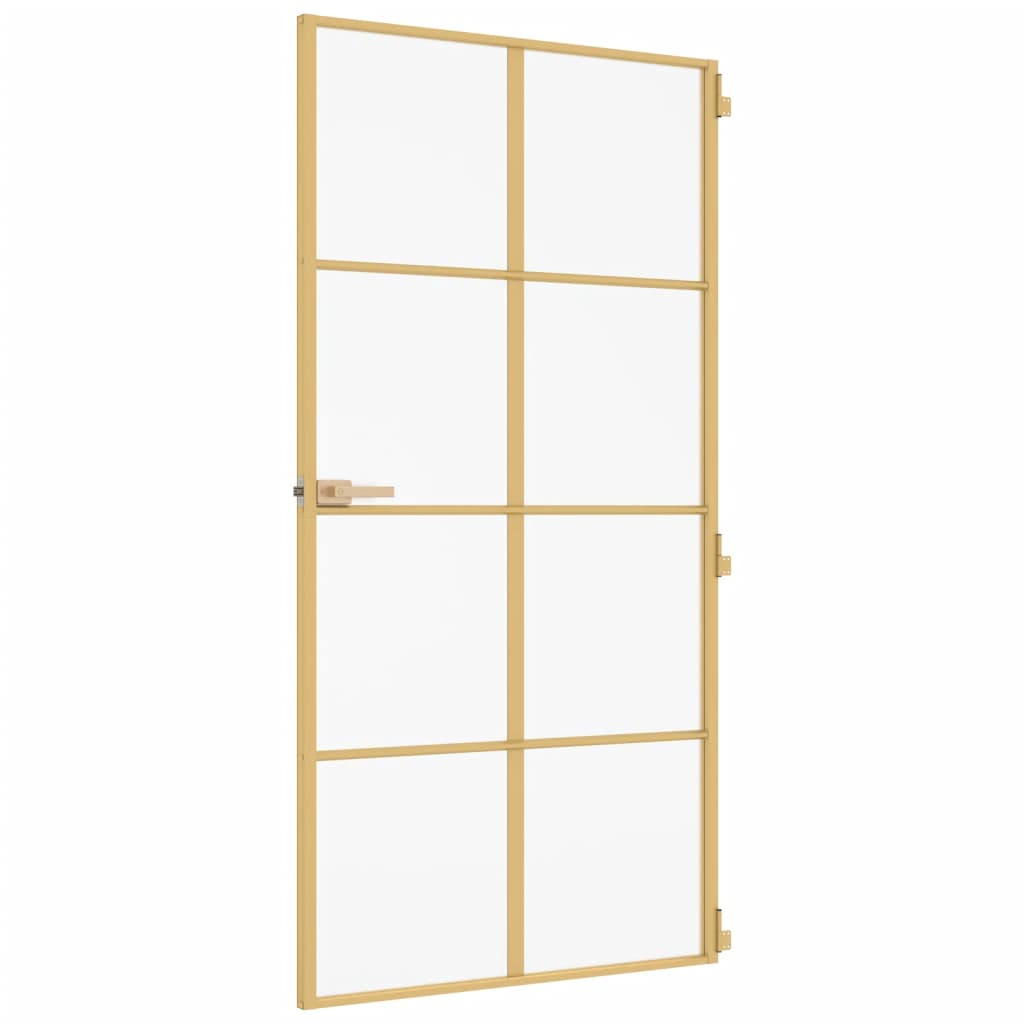 Innentür Schlank Golden 102,5x201,5 cm Hartglas und Aluminium