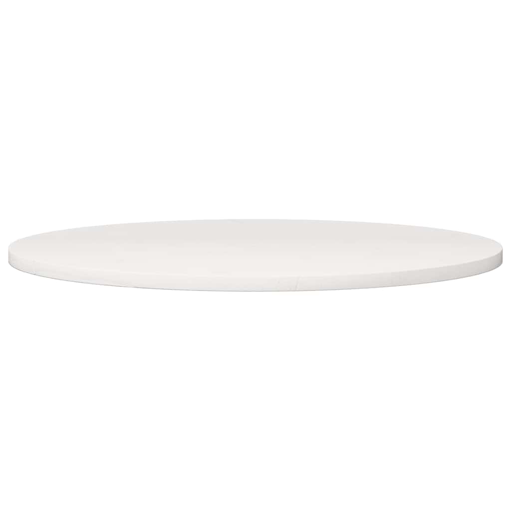Tischplatte Rund Weiß Ø80x3 cm Massivholz Kiefer