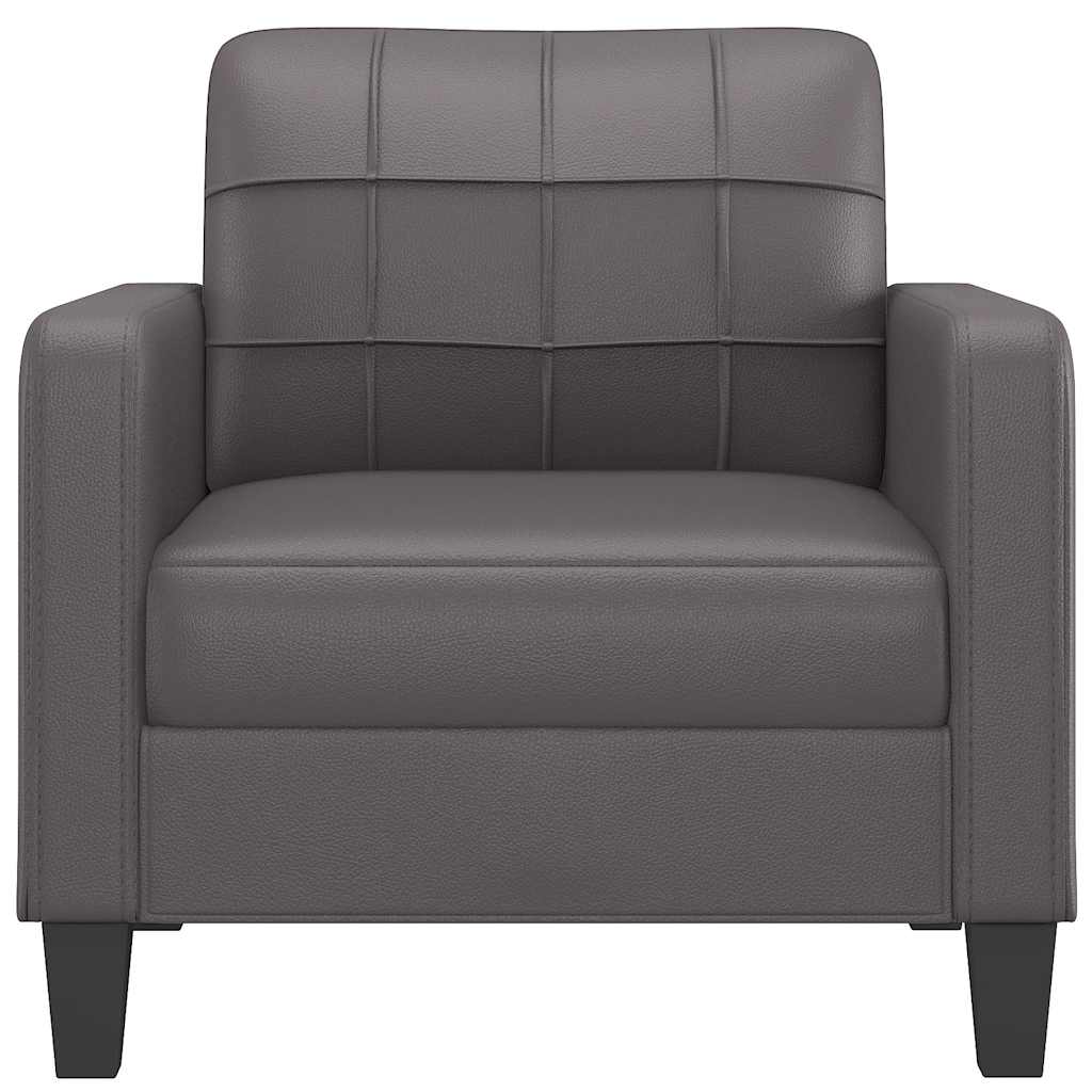 Sessel Grau 60 cm Kunstleder
