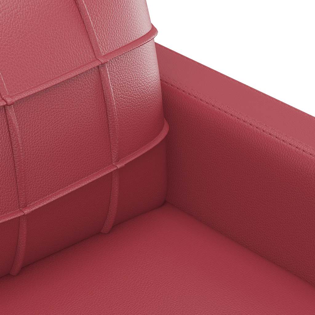 3-Sitzer-Sofa Weinrot 180 cm Kunstleder