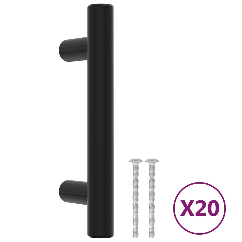 Möbelgriffe 20 Stk. Schwarz 64 mm Edelstahl