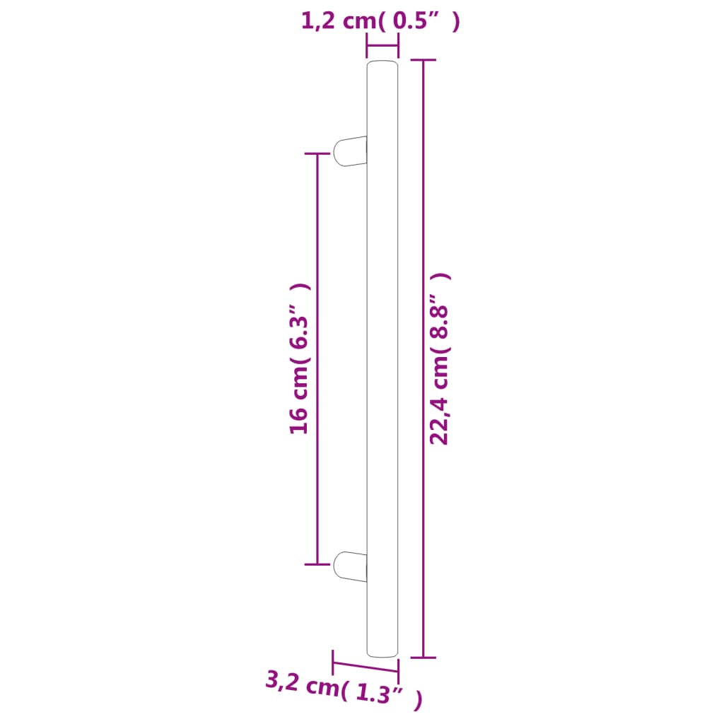 Möbelgriffe 20 Stk. Schwarz 160 mm Edelstahl