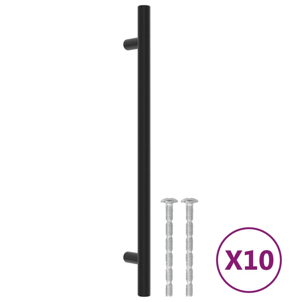 Möbelgriffe 10 Stk. Schwarz 192 mm Edelstahl