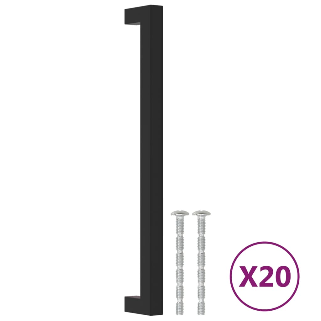Möbelgriffe 20 Stk. Schwarz 224 mm Edelstahl