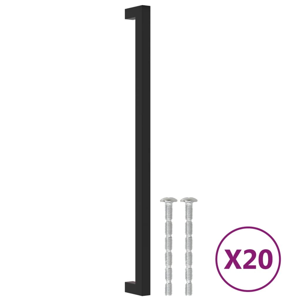 Möbelgriffe 20 Stk. Schwarz 320 mm Edelstahl