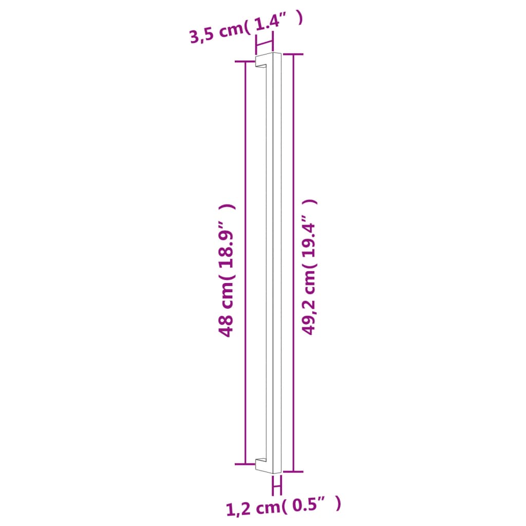 Möbelgriffe 10 Stk. Silbern 480 mm Edelstahl
