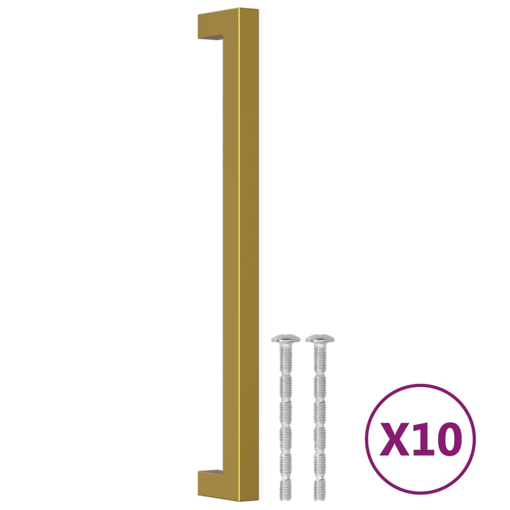 Möbelgriffe 10 Stk. Golden 224 mm Edelstahl