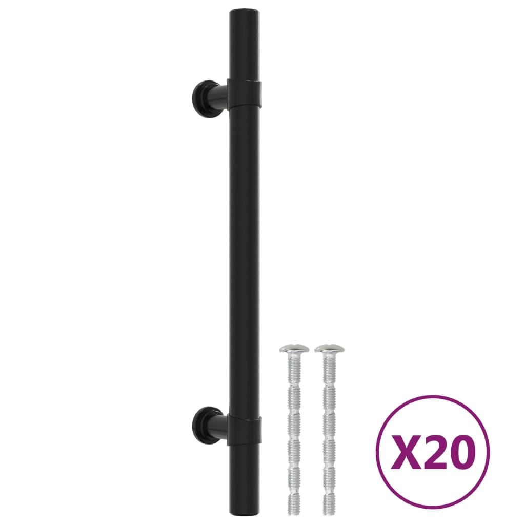 Möbelgriffe 20 Stk. Schwarz 128 mm Edelstahl