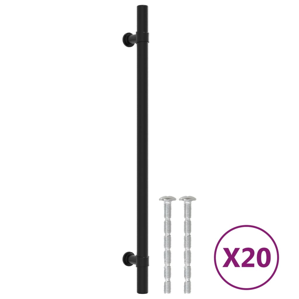 Möbelgriffe 20 Stk. Schwarz 224 mm Edelstahl