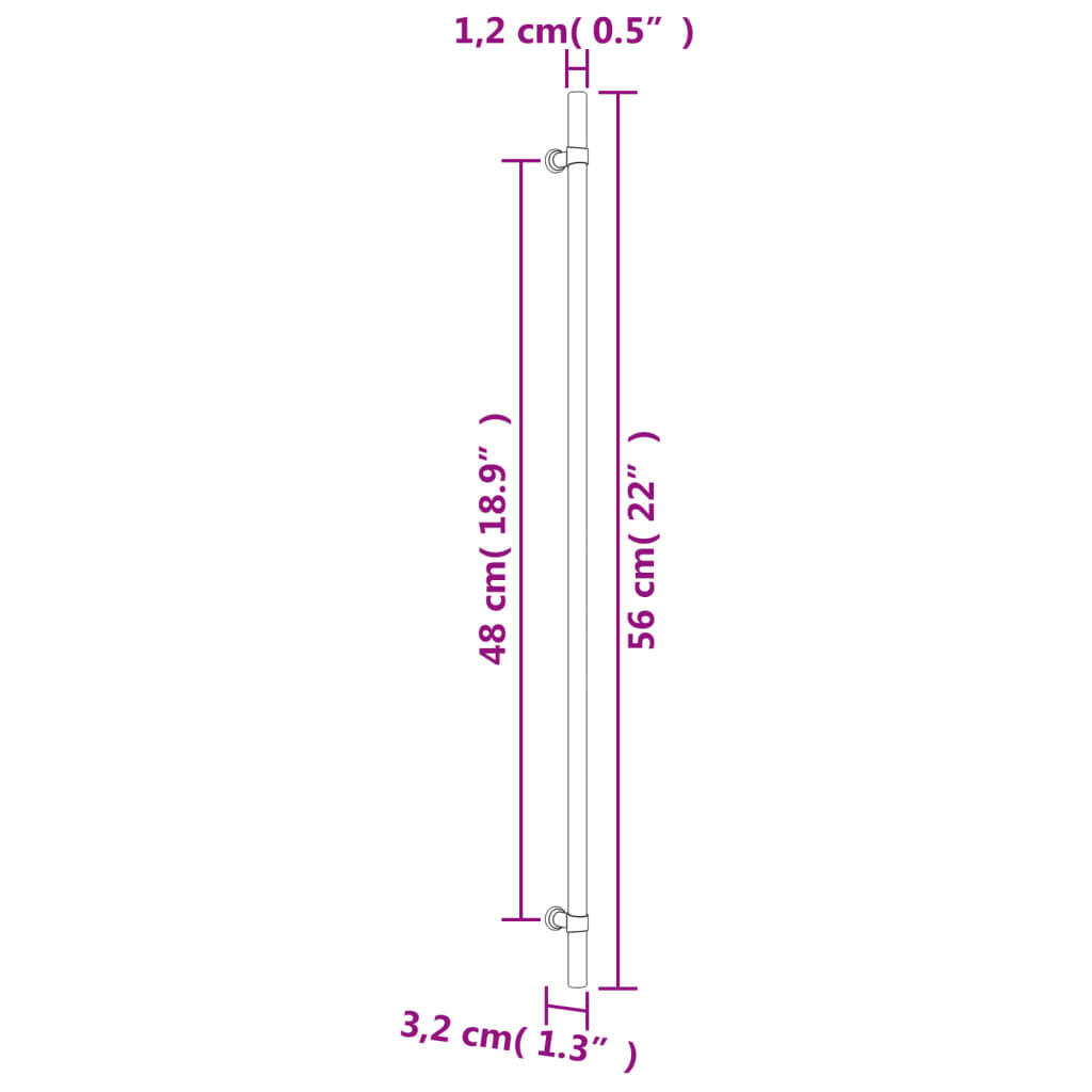 Möbelgriffe 20 Stk. Bronzen 480 mm Edelstahl