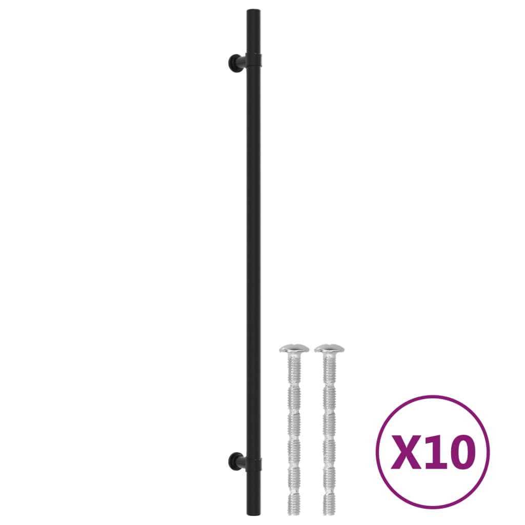 Möbelgriffe 10 Stk. Schwarz 320 mm Edelstahl