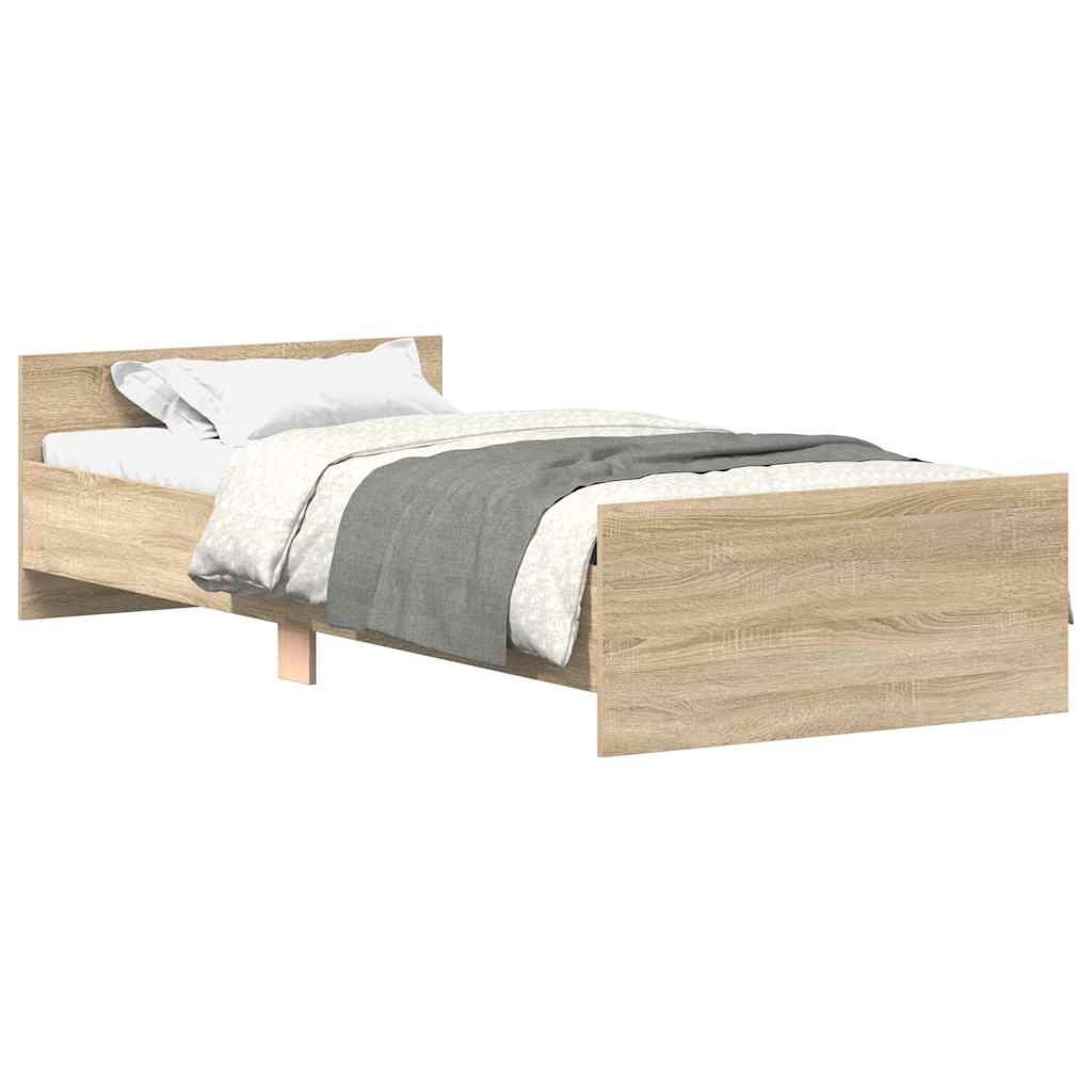 Bed frame without mattress Sonoma oak 90x200 cm wood material
