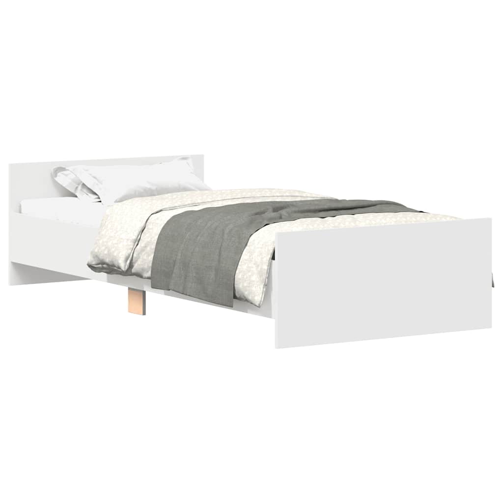 Bed frame white 100x200 cm wood material
