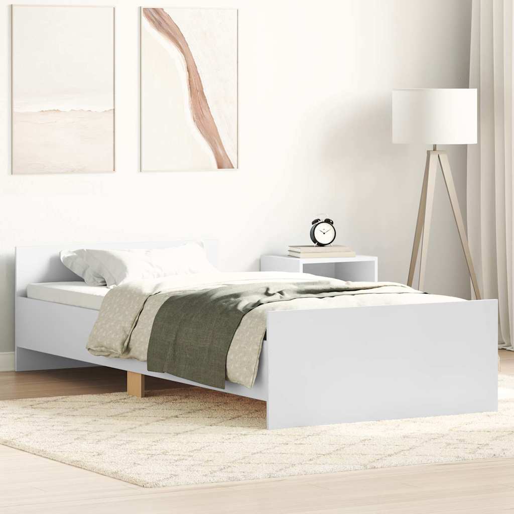 Bed frame white 90x190 cm wood material