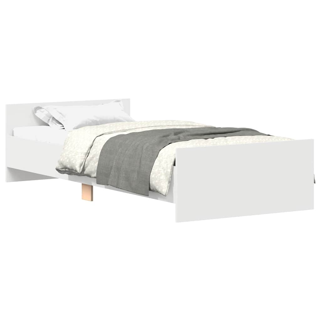 Bed frame white 75x190 cm wood material