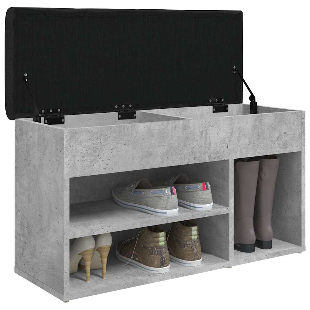 Schuhbank Betongrau 82x32x45,5 cm Holzwerkstoff