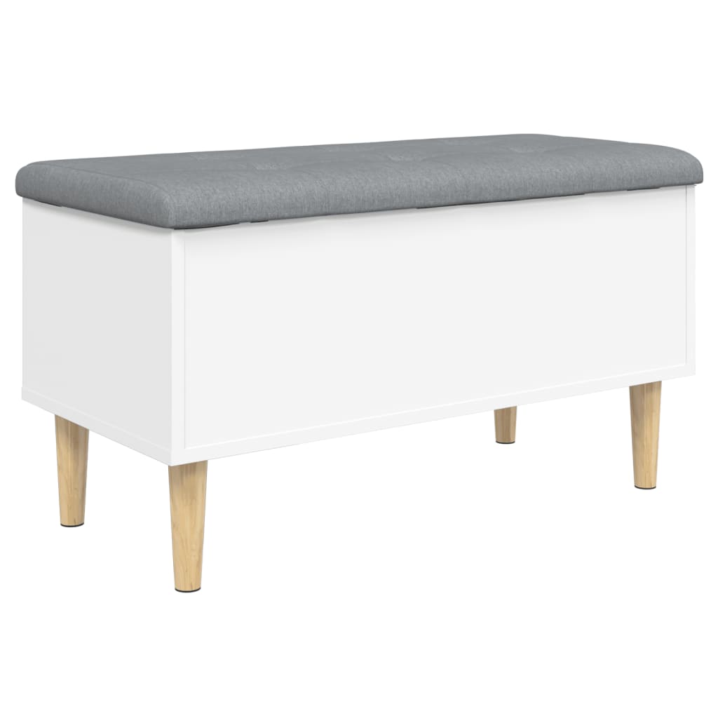 Bench with storage space White 82x42x46 cm Wood material