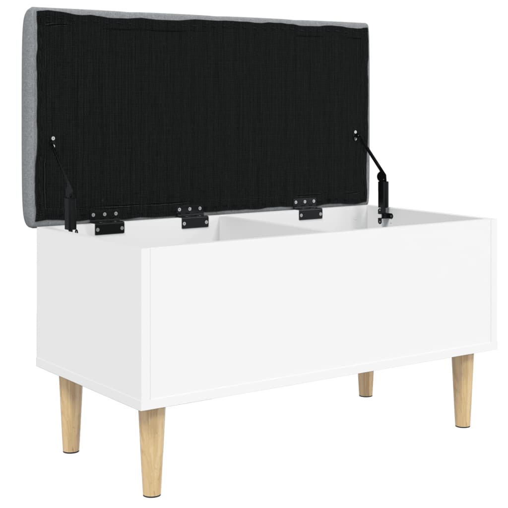 Bench with storage space White 82x42x46 cm Wood material
