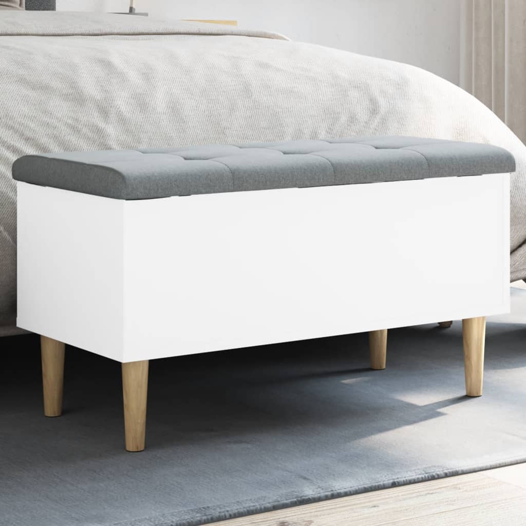 Bench with storage space White 82x42x46 cm Wood material