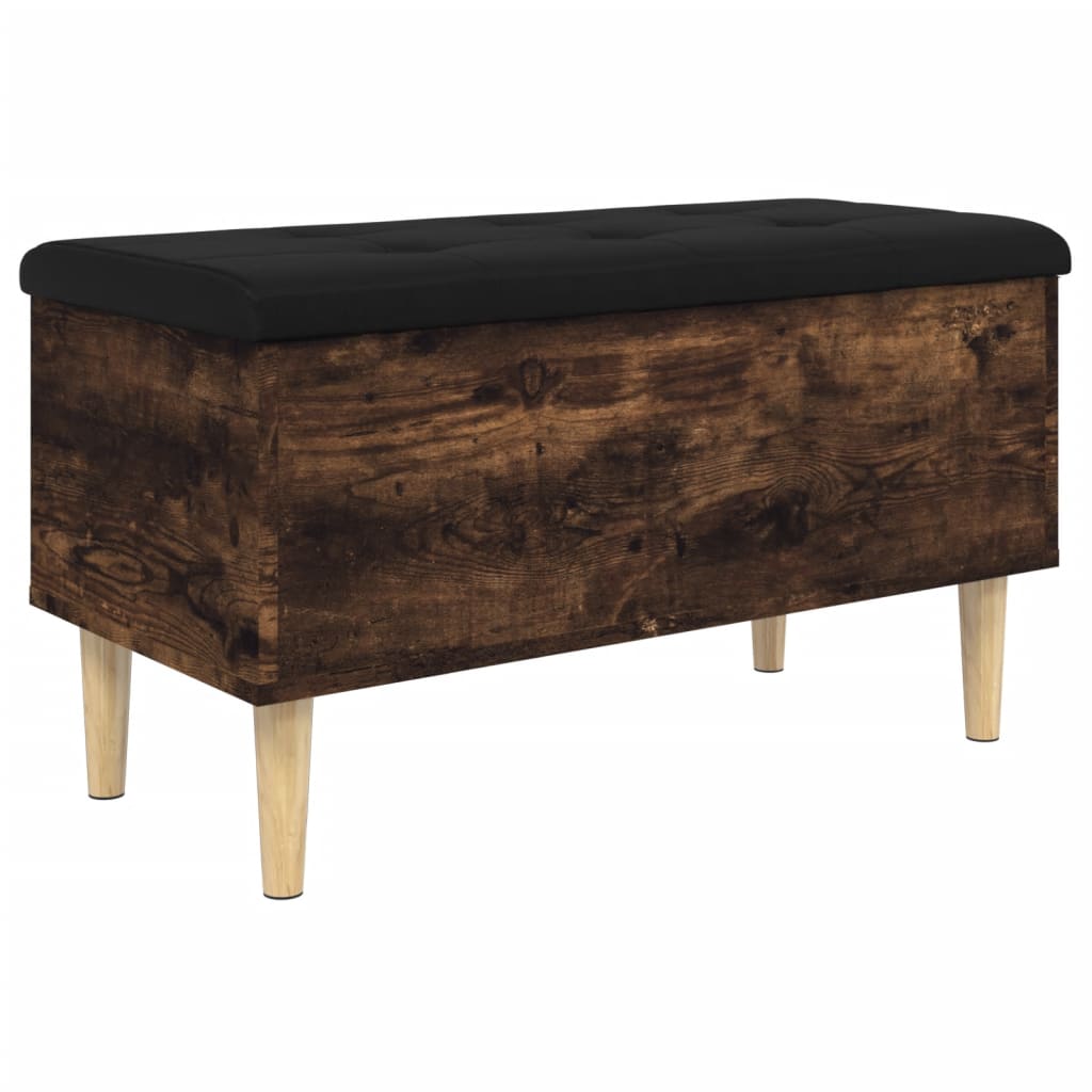 Bench with storage space smoked oak 82x42x46 cm wood material