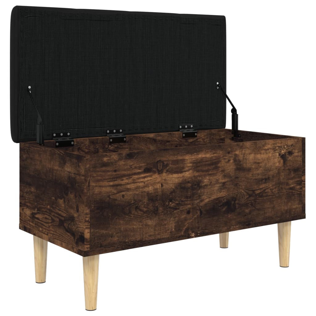 Bench with storage space smoked oak 82x42x46 cm wood material
