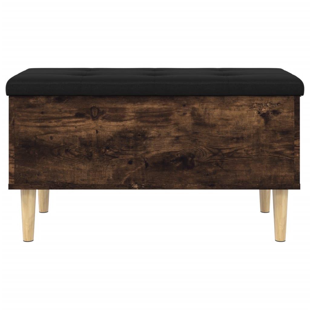 Bench with storage space smoked oak 82x42x46 cm wood material
