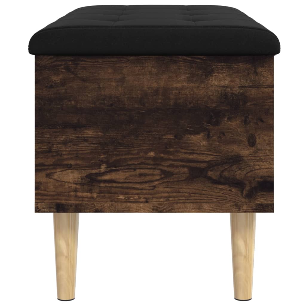 Bench with storage space smoked oak 82x42x46 cm wood material
