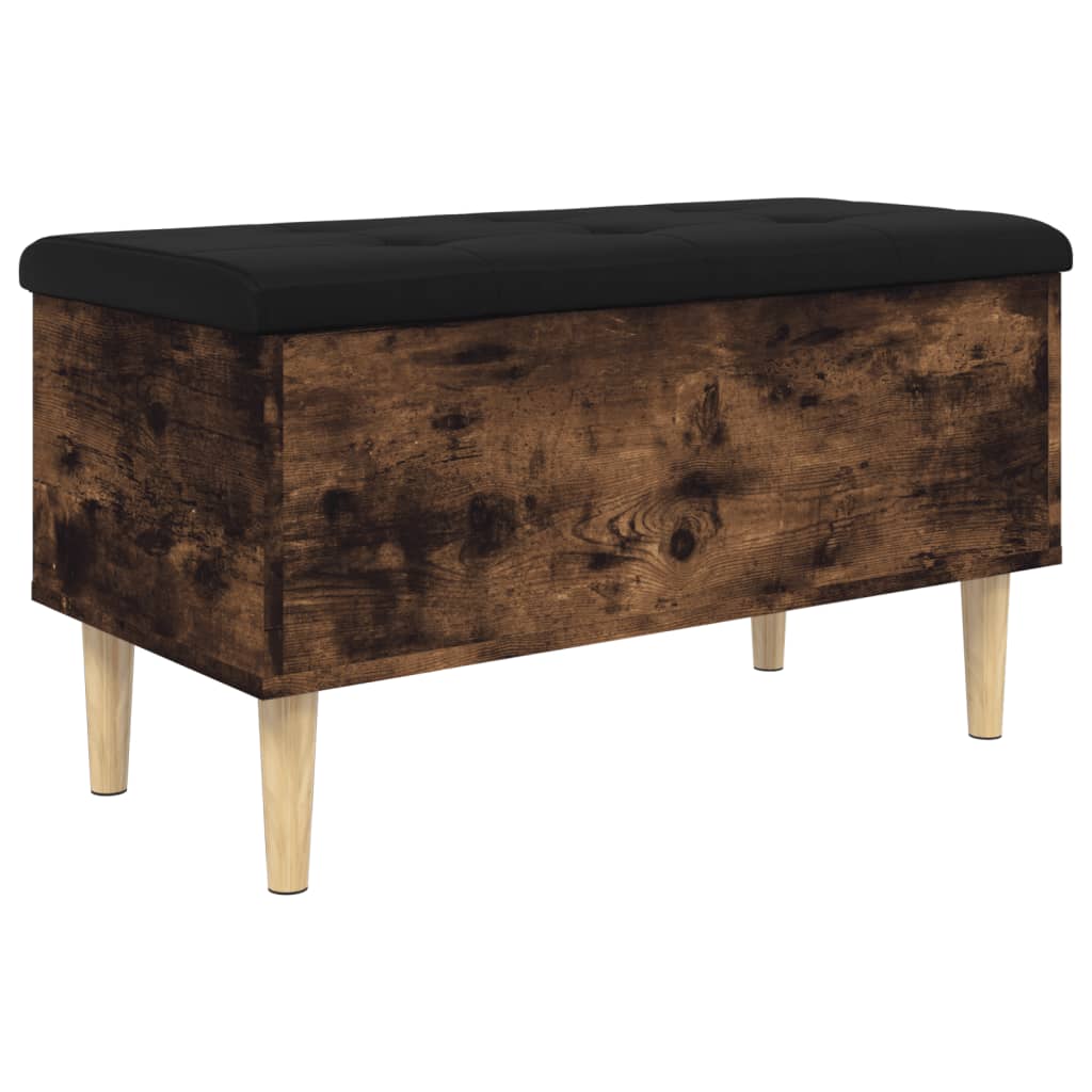 Bench with storage space smoked oak 82x42x46 cm wood material