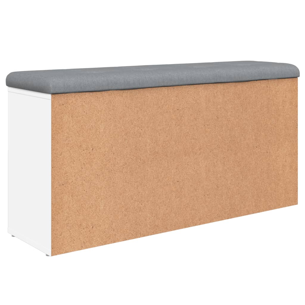 Shoe Bench White 102x32x50 cm Wood Material