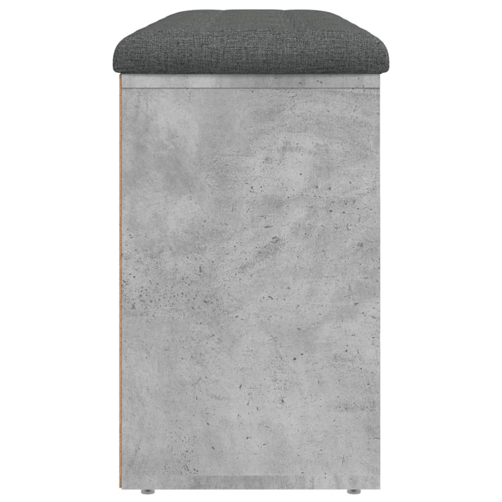 Shoe bench concrete grey 102x32x50 cm wood material