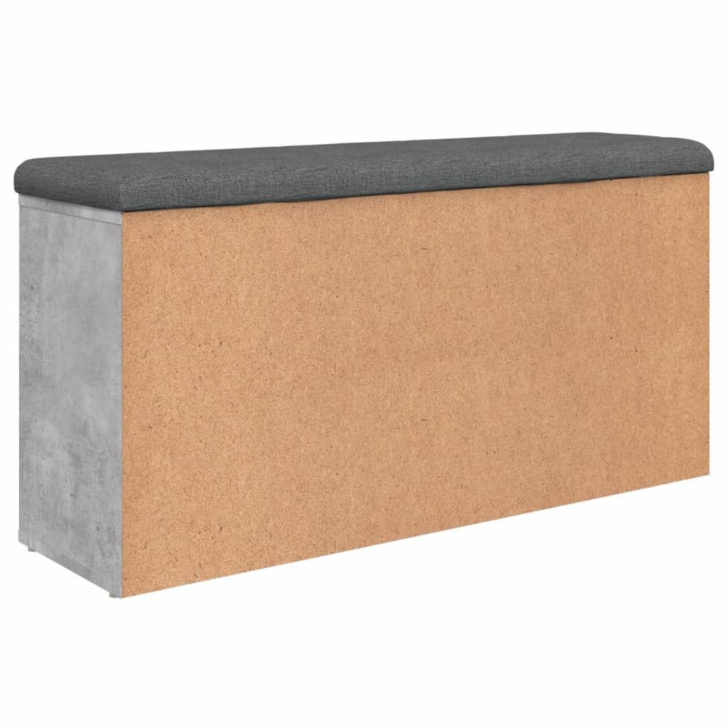 Shoe bench concrete grey 102x32x50 cm wood material