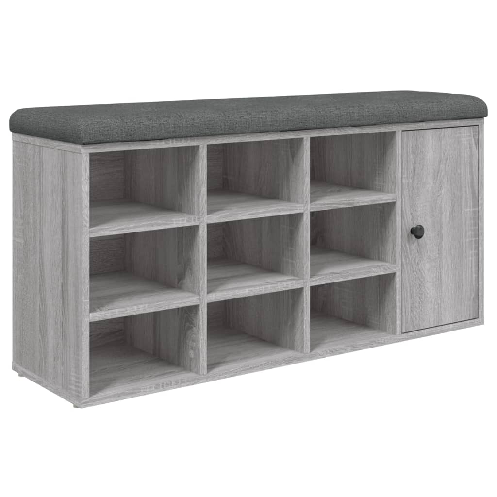 Shoe Bench Grey Sonoma 102x32x50 cm Wood Material