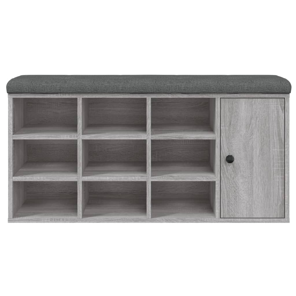 Shoe Bench Grey Sonoma 102x32x50 cm Wood Material
