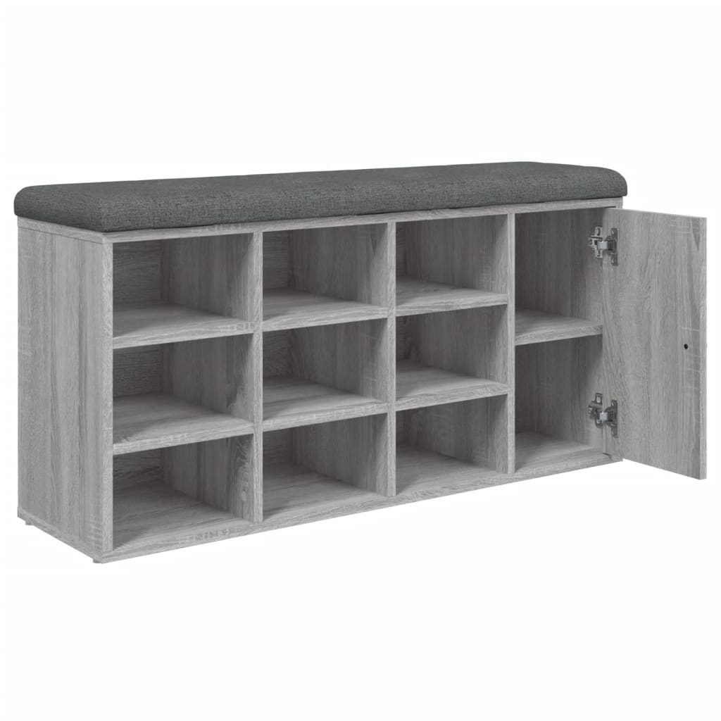Shoe Bench Grey Sonoma 102x32x50 cm Wood Material