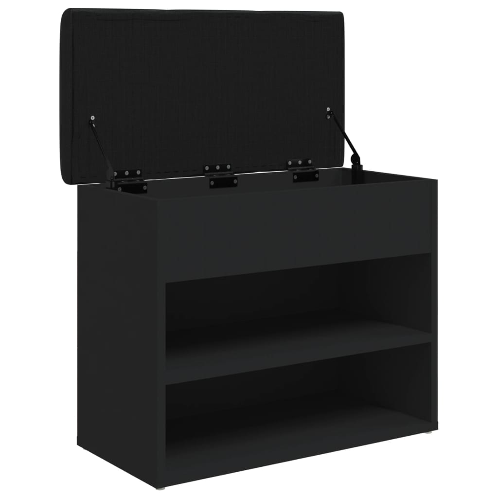 Shoe Bench Black 62x32x50 cm Wood Material