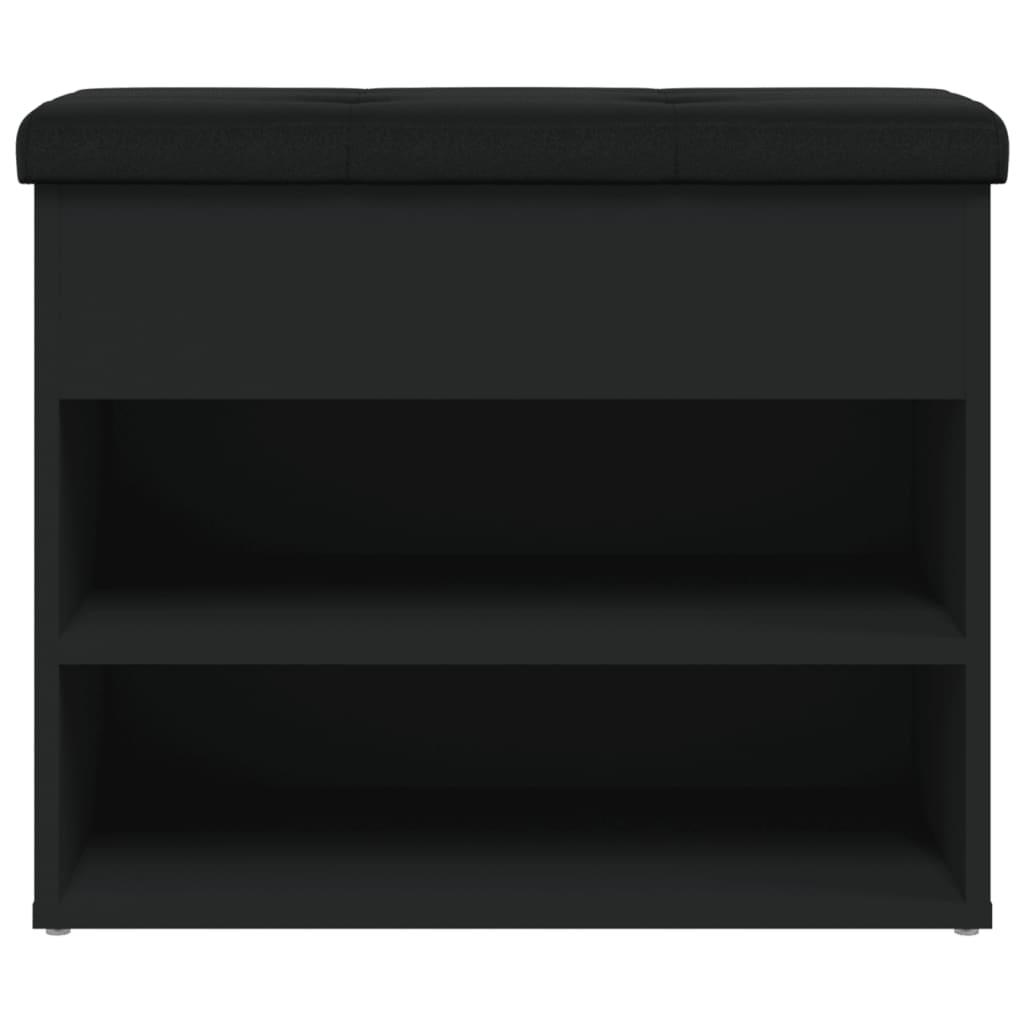 Shoe Bench Black 62x32x50 cm Wood Material