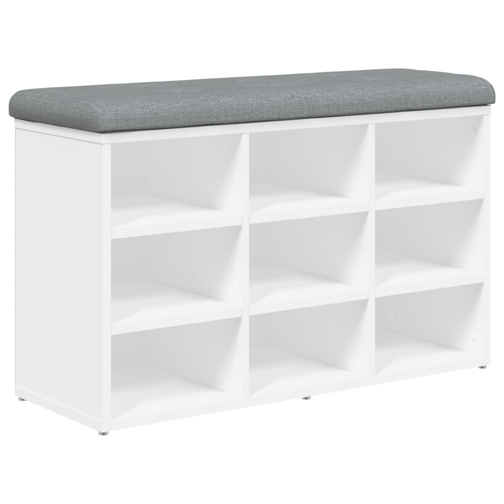 Shoe Bench White 82x32x50 cm Wood Material