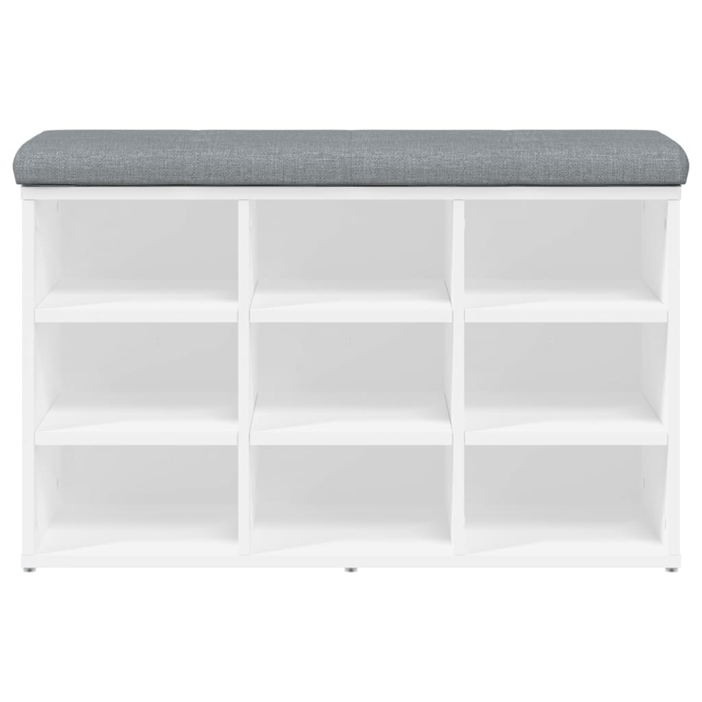 Shoe Bench White 82x32x50 cm Wood Material